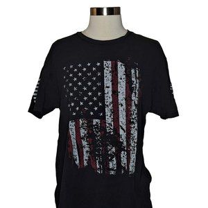 Grunt Style 100% Cotton  This We'll Defend Distrissed Flag T-shirt  Large